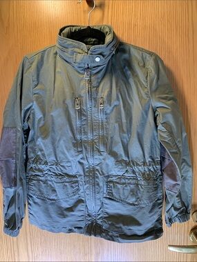GAP Olive Green Cotton Military Field Jacket - Hidden Hood- Chrome Hardware- XSP